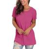 imageSaloogoe Womens Loose Fit Tshirts Short Sleeve Summer Tops Casual Workout Yoga Tunic T Shirts Tops02rose Red