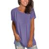 imageSaloogoe Womens Loose Fit Tshirts Short Sleeve Summer Tops Casual Workout Yoga Tunic T Shirts Tops02taro Purple