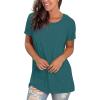 imageSaloogoe Womens Loose Fit Tshirts Short Sleeve Summer Tops Casual Workout Yoga Tunic T Shirts Tops02teal Blue