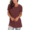 imageSaloogoe Womens Loose Fit Tshirts Short Sleeve Summer Tops Casual Workout Yoga Tunic T Shirts Tops02wine Red