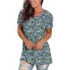 imageSaloogoe Womens Loose Fit Tshirts Short Sleeve Summer Tops Casual Workout Yoga Tunic T Shirts Tops03floral Blue
