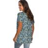 imageSaloogoe Womens Loose Fit Tshirts Short Sleeve Summer Tops Casual Workout Yoga Tunic T Shirts Tops03floral Blue