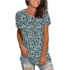 imageSaloogoe Womens Loose Fit Tshirts Short Sleeve Summer Tops Casual Workout Yoga Tunic T Shirts Tops03floral Blue