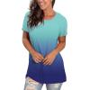 imageSaloogoe Womens Loose Fit Tshirts Short Sleeve Summer Tops Casual Workout Yoga Tunic T Shirts Tops03gradient Blue