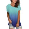 imageSaloogoe Womens Loose Fit Tshirts Short Sleeve Summer Tops Casual Workout Yoga Tunic T Shirts Tops03gradient Blue