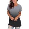 imageSaloogoe Womens Loose Fit Tshirts Short Sleeve Summer Tops Casual Workout Yoga Tunic T Shirts Tops03gradient Grey