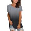 imageSaloogoe Womens Loose Fit Tshirts Short Sleeve Summer Tops Casual Workout Yoga Tunic T Shirts Tops03gradient Grey