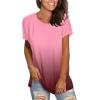 imageSaloogoe Womens Loose Fit Tshirts Short Sleeve Summer Tops Casual Workout Yoga Tunic T Shirts Tops03gradient Red