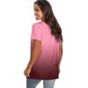 imageSaloogoe Womens Loose Fit Tshirts Short Sleeve Summer Tops Casual Workout Yoga Tunic T Shirts Tops03gradient Red