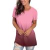 imageSaloogoe Womens Loose Fit Tshirts Short Sleeve Summer Tops Casual Workout Yoga Tunic T Shirts Tops03gradient Red
