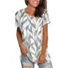imageSaloogoe Womens Loose Fit Tshirts Short Sleeve Summer Tops Casual Workout Yoga Tunic T Shirts Tops03printing Multi Leaf