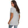 imageSaloogoe Womens Loose Fit Tshirts Short Sleeve Summer Tops Casual Workout Yoga Tunic T Shirts Tops03white Striped