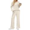 imageSaloogoe Lounge Sets for Women Two Piece Outfits Cozy Pajamas Set Fall Fashion 2024Offwhite