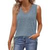 imageSaloogoe Tank Tops for Women 2025 V Neck Summer Sweaters Vest Lightweight Curved Hem Spring Beach FashionBlue