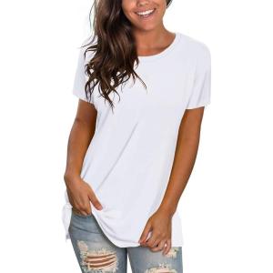 imageSaloogoe Womens Loose Fit Tshirts Short Sleeve Summer Tops Casual Workout Yoga Tunic T Shirts Tops00white
