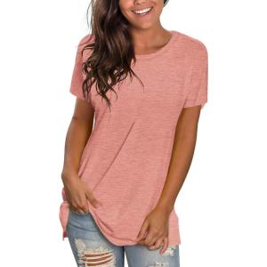 imageSaloogoe Womens Loose Fit Tshirts Short Sleeve Summer Tops Casual Workout Yoga Tunic T Shirts Tops01coral