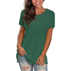 imageSaloogoe Womens Loose Fit Tshirts Short Sleeve Summer Tops Casual Workout Yoga Tunic T Shirts Tops01green