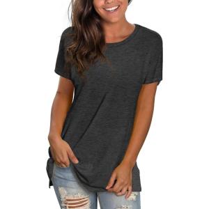 imageSaloogoe Womens Loose Fit Tshirts Short Sleeve Summer Tops Casual Workout Yoga Tunic T Shirts Tops01grey