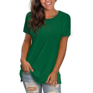 imageSaloogoe Womens Loose Fit Tshirts Short Sleeve Summer Tops Casual Workout Yoga Tunic T Shirts Tops01kelly Green