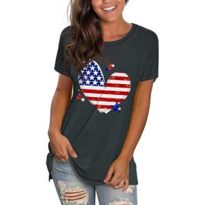 imageSaloogoe Womens Loose Fit Tshirts Short Sleeve Summer Tops Casual Workout Yoga Tunic T Shirts Tops03printing 4th of July Flag 1