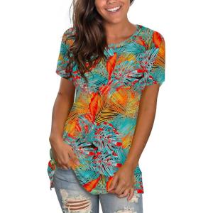 imageSaloogoe Womens Loose Fit Tshirts Short Sleeve Summer Tops Casual Workout Yoga Tunic T Shirts Tops03printing Vacation Coconut Tree