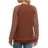 imageSaloogoe Womens Sweatshirt Color Block Striped Fall Fashion 2024 Long Sleeve Shirts Trending NowCaramel