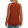 imageSaloogoe Womens Sweatshirt Color Block Striped Fall Fashion 2024 Long Sleeve Shirts Trending NowRed