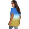 imageSaloogoe Womens Loose Fit Tshirts Short Sleeve Summer Tops Casual Workout Yoga Tunic T Shirts Tops03gradient Blue White Yellow