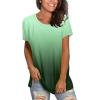 imageSaloogoe Womens Loose Fit Tshirts Short Sleeve Summer Tops Casual Workout Yoga Tunic T Shirts Tops03gradient Green