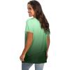 imageSaloogoe Womens Loose Fit Tshirts Short Sleeve Summer Tops Casual Workout Yoga Tunic T Shirts Tops03gradient Green