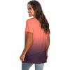 imageSaloogoe Womens Loose Fit Tshirts Short Sleeve Summer Tops Casual Workout Yoga Tunic T Shirts Tops03gradient Orange Pink Purple