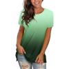 imageSaloogoe Womens Loose Fit Tshirts Short Sleeve Summer Tops Casual Workout Yoga Tunic T Shirts Tops03gradient Green