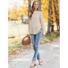 imageSaloogoe Sweaters for Women Long Sleeve Shirts Fall Outfits 2025 Tunic Tops Loose Fit Crewneck Color Block Ribbed CollarApricot