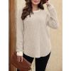 imageSaloogoe Sweaters for Women Long Sleeve Shirts Fall Outfits 2025 Tunic Tops Loose Fit Crewneck Color Block Ribbed CollarApricot