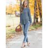 imageSaloogoe Sweaters for Women Long Sleeve Shirts Fall Outfits 2025 Tunic Tops Loose Fit Crewneck Color Block Ribbed CollarBlue