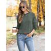 imageSaloogoe Sweaters for Women Long Sleeve Shirts Fall Outfits 2025 Tunic Tops Loose Fit Crewneck Color Block Ribbed CollarGreen