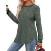 imageSaloogoe Sweaters for Women Long Sleeve Shirts Fall Outfits 2025 Tunic Tops Loose Fit Crewneck Color Block Ribbed CollarGreen