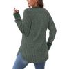 imageSaloogoe Sweaters for Women Long Sleeve Shirts Fall Outfits 2025 Tunic Tops Loose Fit Crewneck Color Block Ribbed CollarGreen