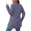 imageSaloogoe Long Sleeve Shirts for Women 2025 Fall Clothes Tunic Tops Loose Fit Dressy Crewneck Pullover Sweaters Curved HemGrey Blue