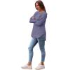 imageSaloogoe Long Sleeve Shirts for Women 2025 Fall Clothes Tunic Tops Loose Fit Dressy Crewneck Pullover Sweaters Curved HemGrey Blue