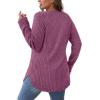 imageSaloogoe Long Sleeve Shirts for Women 2025 Fall Clothes Tunic Tops Loose Fit Dressy Crewneck Pullover Sweaters Curved HemRose Purple