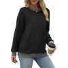 imageSaloogoe Sweatshirts for Women Crewneck Long Sleeve Loose Fit Tops Color Block Ribbed Trim Fashion 2025Cblack