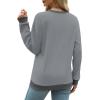 imageSaloogoe Sweatshirts for Women Crewneck Long Sleeve Loose Fit Tops Color Block Ribbed Trim Fashion 2025Fgrey
