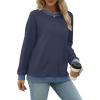 imageSaloogoe Sweatshirts for Women Crewneck Long Sleeve Loose Fit Tops Color Block Ribbed Trim Fashion 2025Fnavy Blue