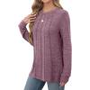 imageSaloogoe Long Sleeve Shirts for Women Dressy Casual Tops Pleated Front Lightweight SweatersPurple
