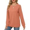 imageSaloogoe Sweatshirts for Women Crewneck Cable Knit Sleeve Sweaters Lightweight Fashion 2025Horange