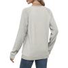 imageSaloogoe Sweatshirts for Women Crewneck Cable Knit Sleeve Sweaters Lightweight Fashion 2025Jlight Grey Green