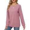imageSaloogoe Sweatshirts for Women Crewneck Cable Knit Sleeve Sweaters Lightweight Fashion 2025Kpink