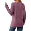 imageSaloogoe Tunic Sweatshirts for Women Crewneck Lightweight Sweaters Raglan Long Sleeve Shirts Fall Fashion Tops 2025Classic Purple