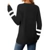 imageSaloogoe Tunic Sweatshirts for Women Crewneck Lightweight Sweaters Raglan Long Sleeve Shirts Fall Fashion Tops 2025Striped Black